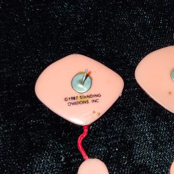 Standing Ovations Red Telephone of the Hook Vintage 80s Dangle Earrings - Picture 10 of 14